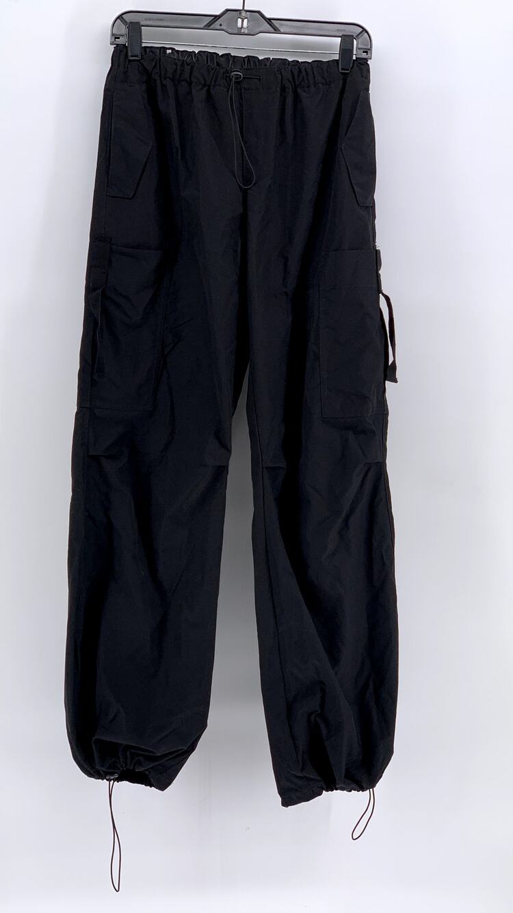 LOVE TREE Women's Black Solid Lightweight Cargo Pants SZ S